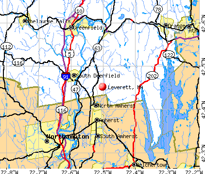 Leverett, MA map