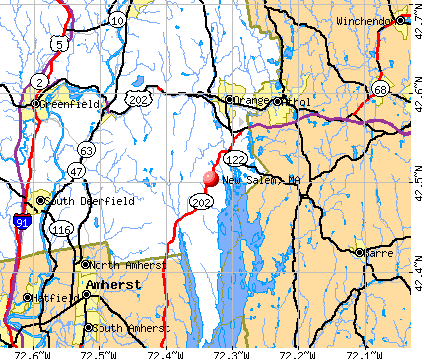 New Salem, MA map