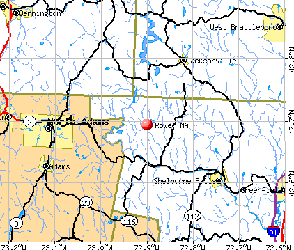 Rowe, MA map