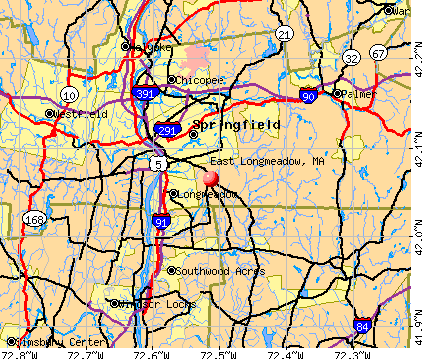 East Longmeadow, MA map