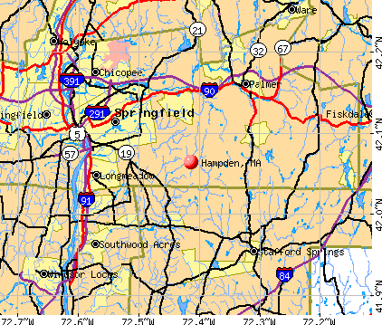 Hampden, MA map