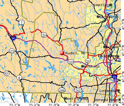 Russell, MA map