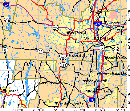 Southwick, MA map