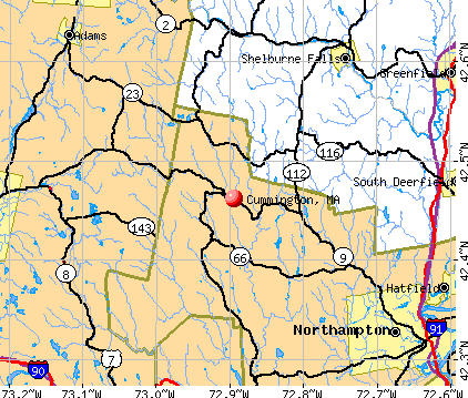 Cummington, MA map
