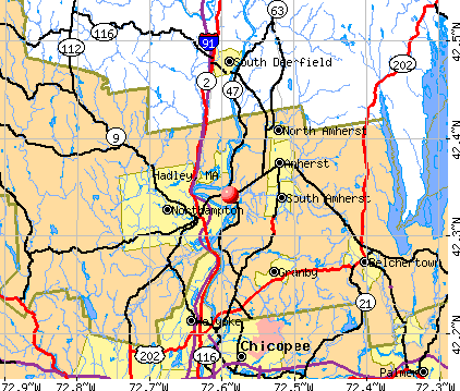 Hadley, MA map