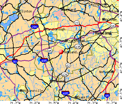 Ashland, MA map