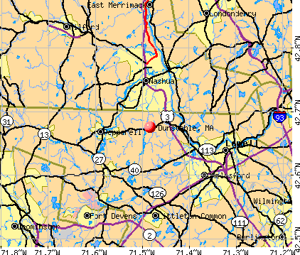 Dunstable, MA map