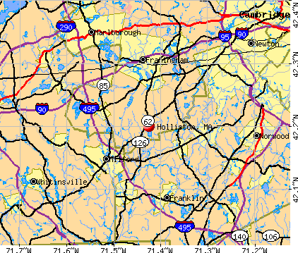 Holliston, MA map