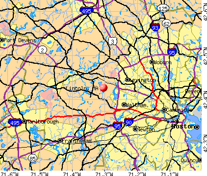 Lincoln, MA map