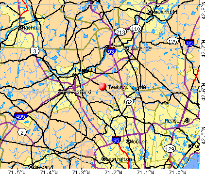 Tewksbury, MA map