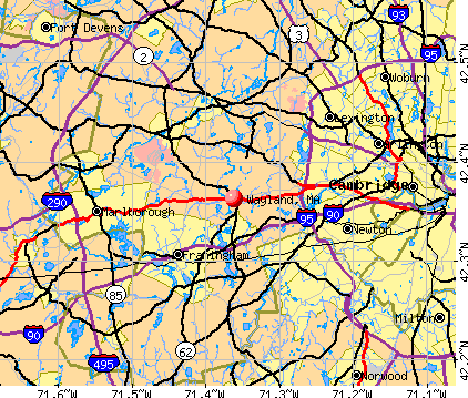 Wayland, MA map