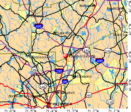 Plainville, MA map