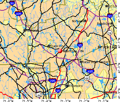 Wrentham, MA map