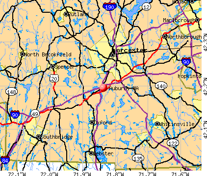 Auburn, MA map