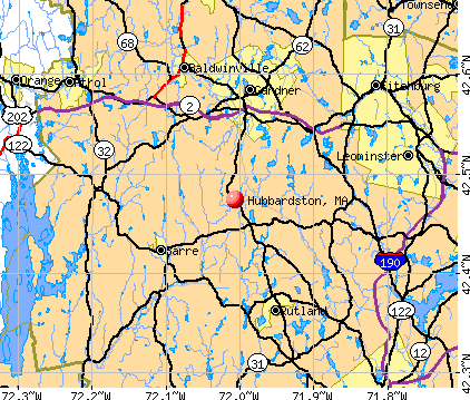 Hubbardston, MA map