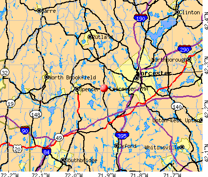 Leicester, MA map