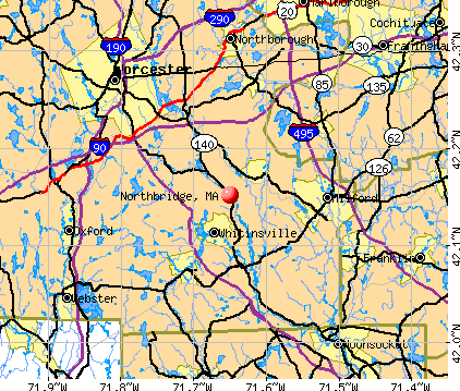Northbridge, MA map