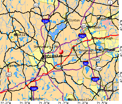 Shrewsbury, MA map