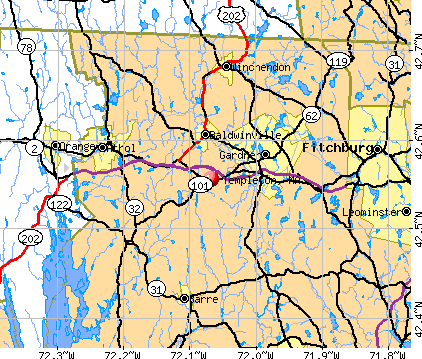 Templeton, MA map
