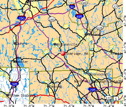 Uxbridge, MA map