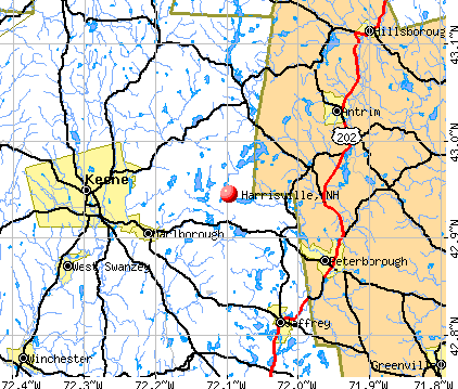 Harrisville, NH map
