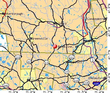 Brookline, NH map