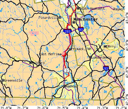 Merrimack, NH map