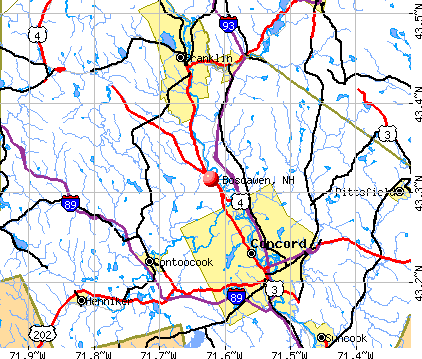 Boscawen, NH map
