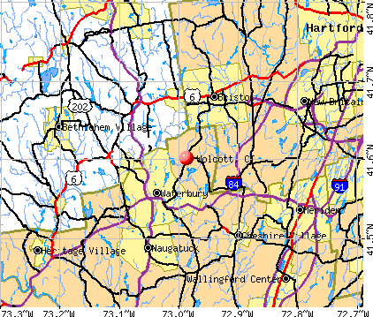 Wolcott, CT map