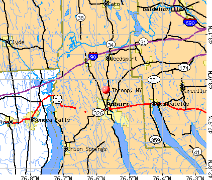 Throop, NY map