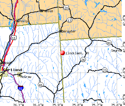 Lincklaen, NY map