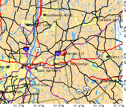 Vernon, CT map