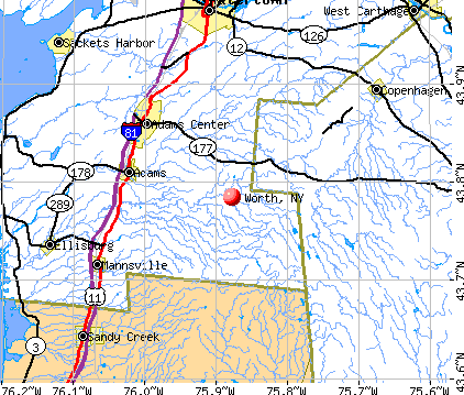 Worth, NY map