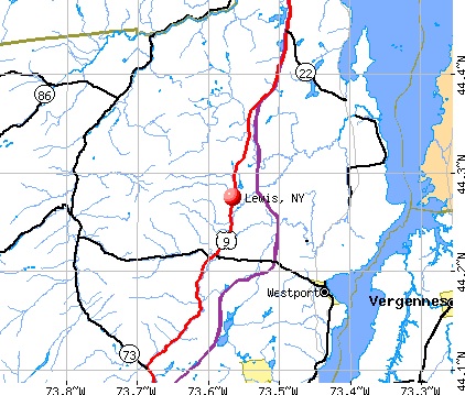 Lewis, NY map