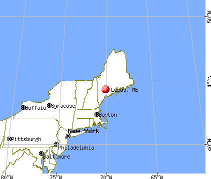 Leeds, Maine map
