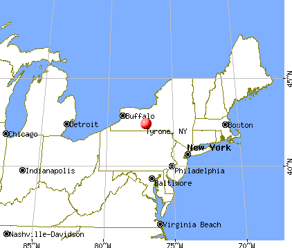 Tyrone, New York map