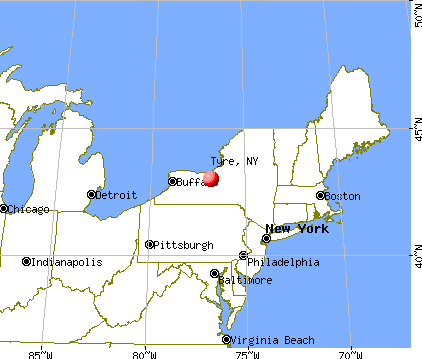 Tyre, New York map