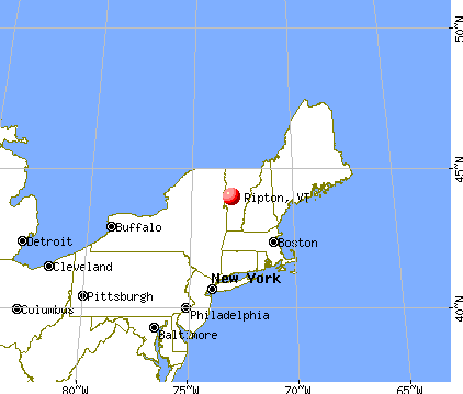 Ripton, Vermont map