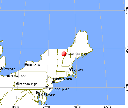 Peacham, Vermont map