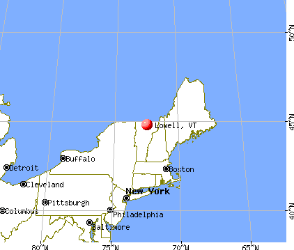 Lowell, Vermont map