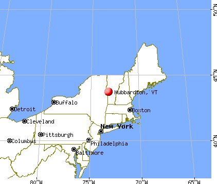 Hubbardton, Vermont map