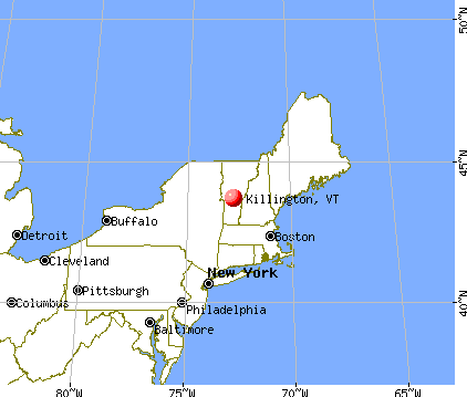 Killington, Vermont map