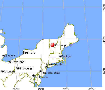 Roxbury, Vermont map