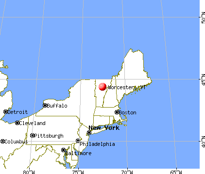Worcester, Vermont map
