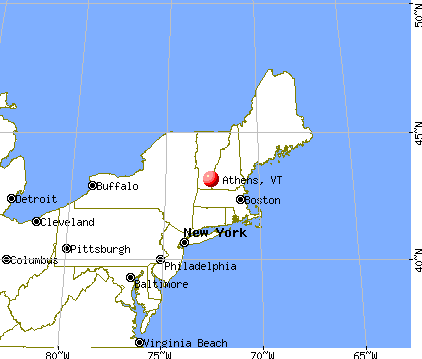 Athens, Vermont map