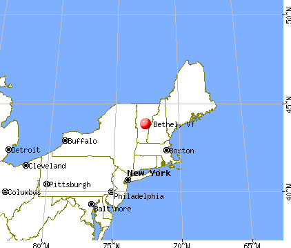 Bethel, Vermont map