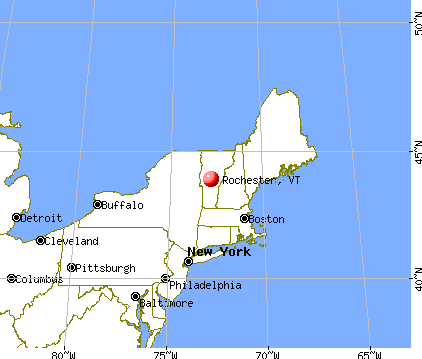 Rochester, Vermont map
