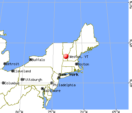 Weston, Vermont map
