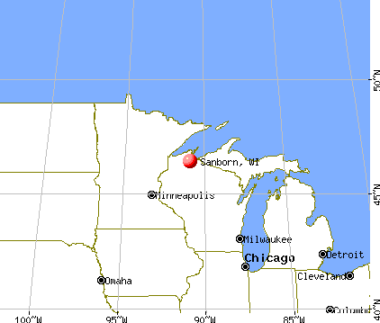 Sanborn, Wisconsin map