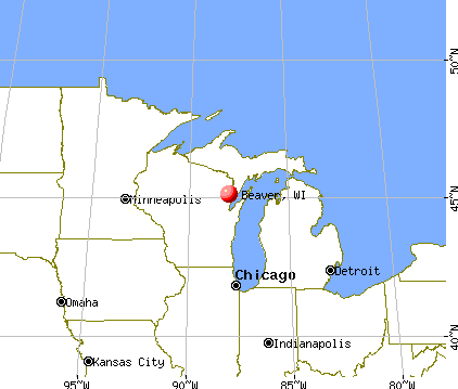 Beaver, Wisconsin map